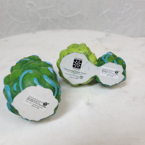 VINTAGE Jim Shore Heartwood Creek Dept 56 Trees 3.7" Green Retired Set of 2 - Picture 7 of 16